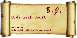 Blázsik Judit névjegykártya